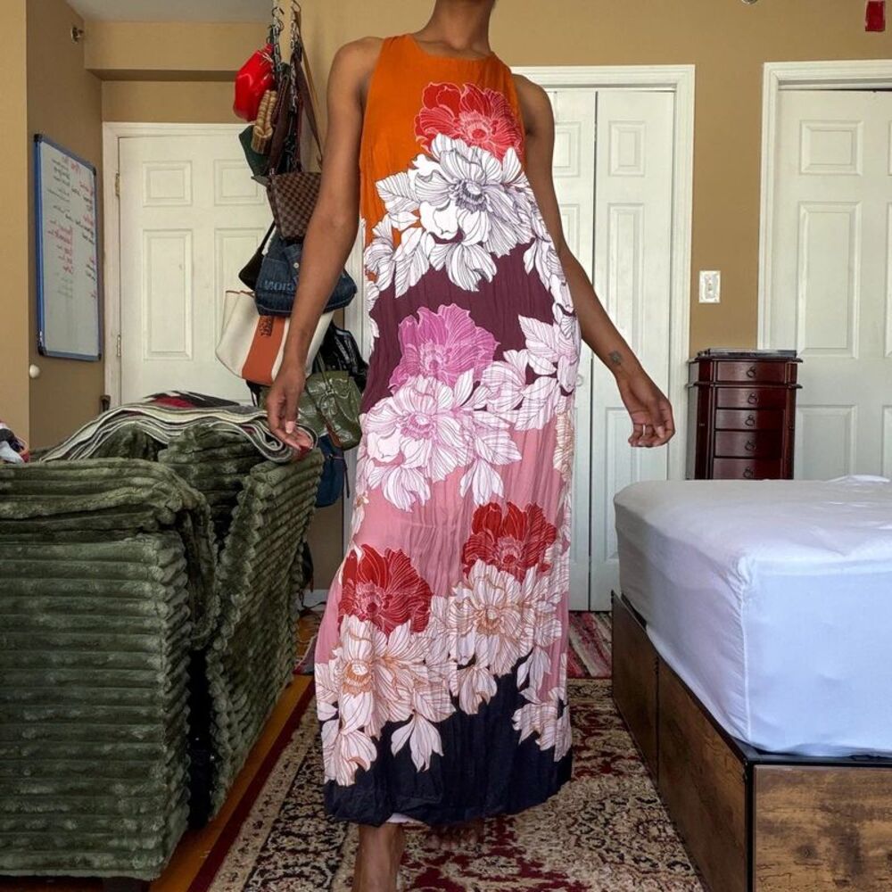 Anthropologie Maeve Floral Watercolor Maxi Dress (Size S)